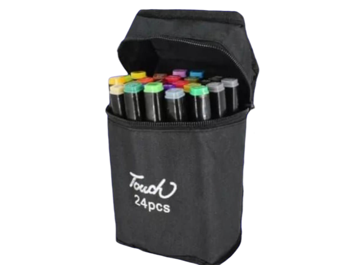 Plumones doble punta x24