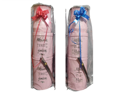 Set lata+mate aluminio+bombilla color rosa