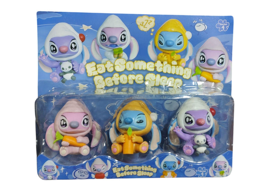 Blister x3 muñecos stich con pijama