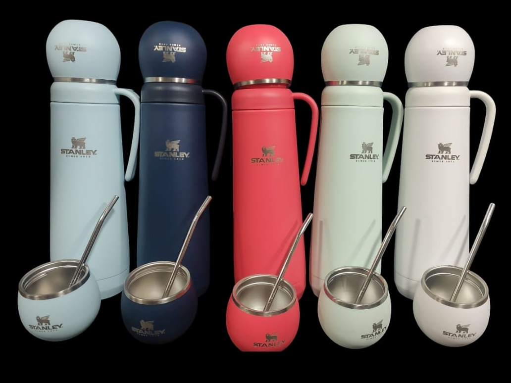 Termos 1.2lts media manija con mate y bombilla