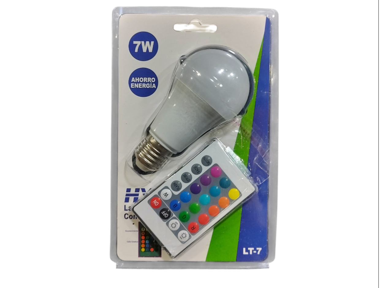 Foco led 7W RGB c/control