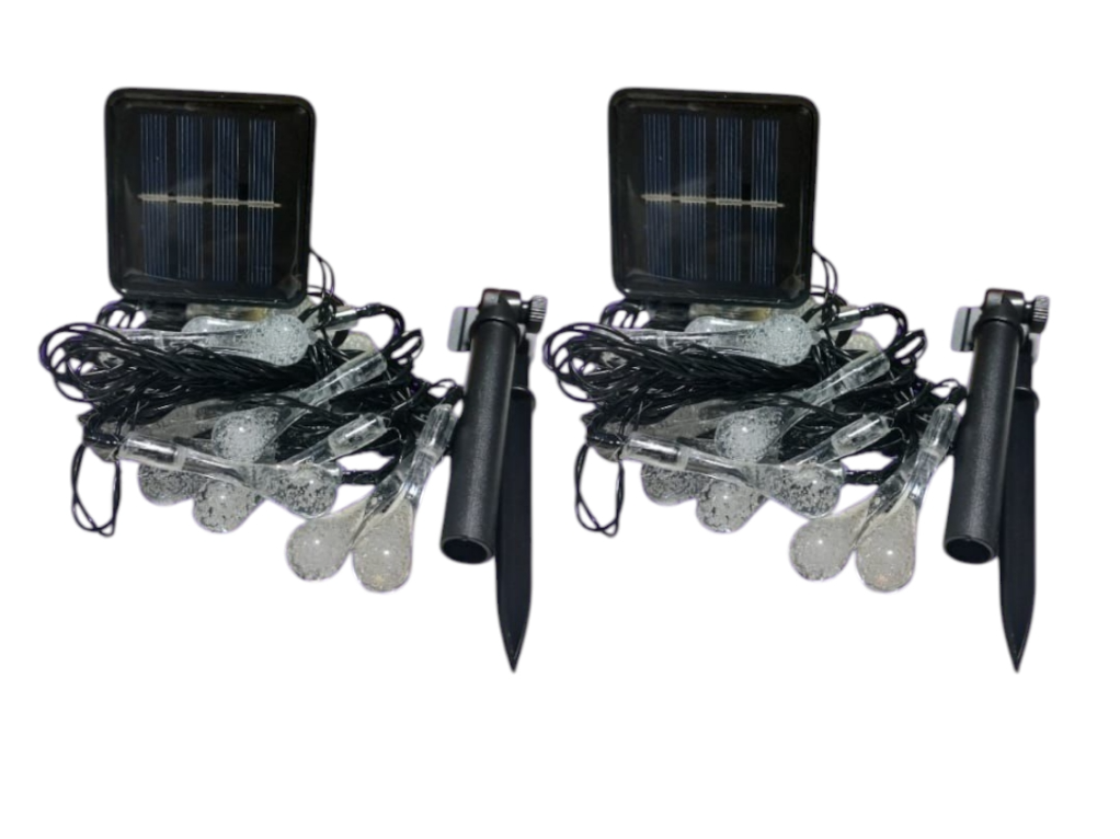 Luz led navideña gota estaca solar x 20 luces multicolor