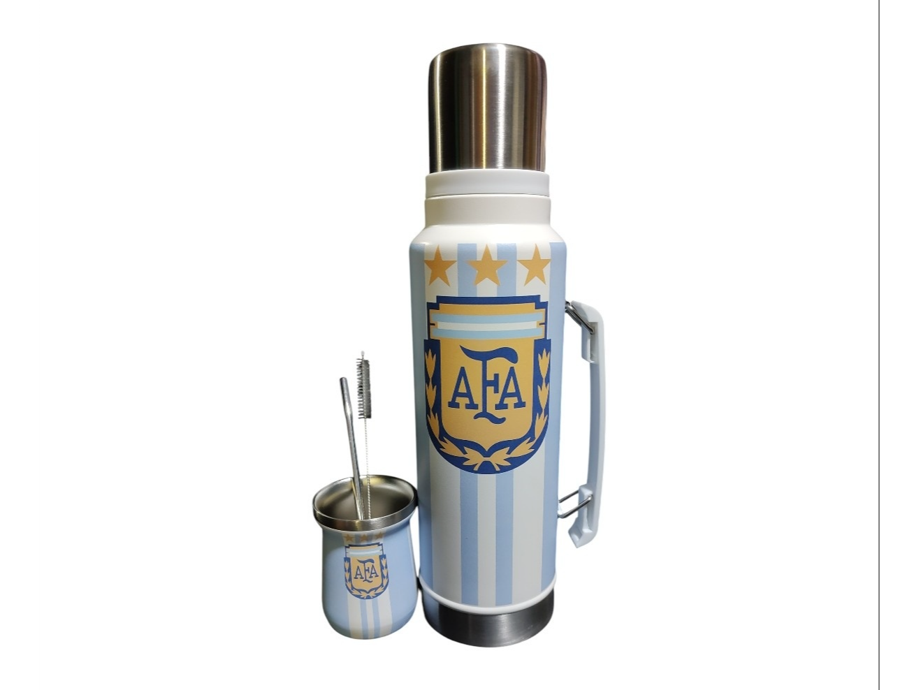 Termo c/mate y bombilla 1.4lt selección argentina