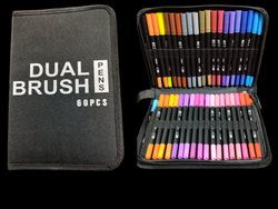 Plumones doble punta x60 con estuche canopla