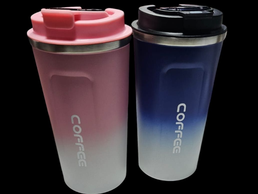 Vaso café con visor bicolor