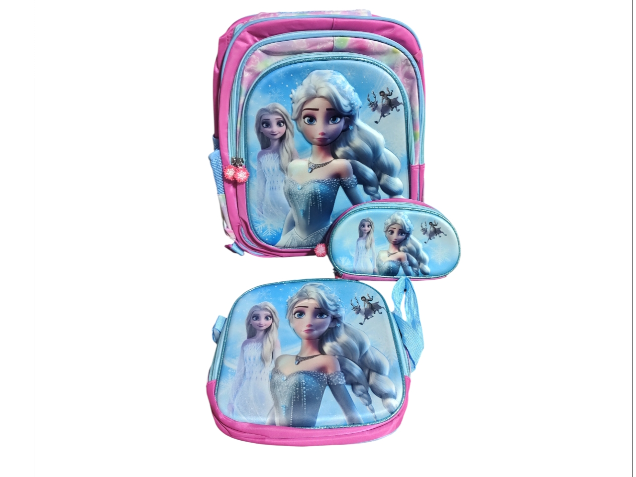 mochila frozen  3 pieza  c/lonchera térmica  y cartuchera