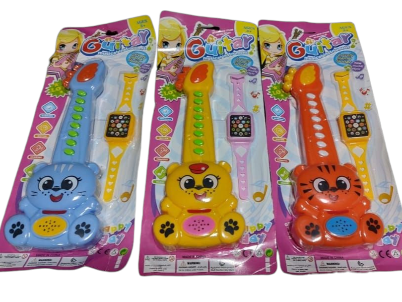 Guitarra musical con relog