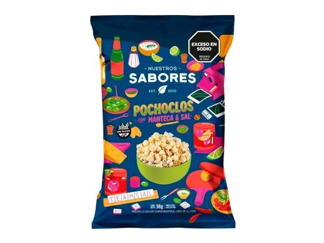 NUESTROS SABORES POCHOCLOS CON MANTECA Y SAL