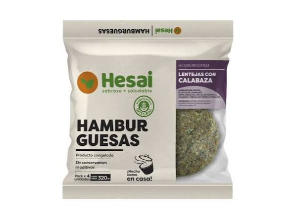 HESAI HAMBURGUESA DE LENTEJA CON CALABAZA AL CURRY 4U