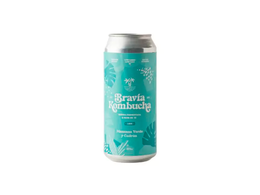 BRAVIA KOMBUCHA MANZANA Y CEDRON 473 ML