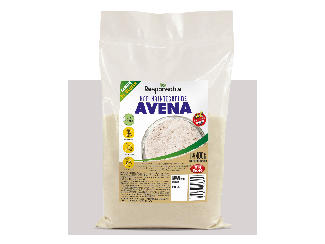 YIN YANG HARINA INTEGRAL DE AVENA 400G SIN TACC