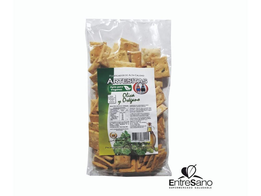 ARTESA CRACKERS OLIVA Y OREGANO 120 G