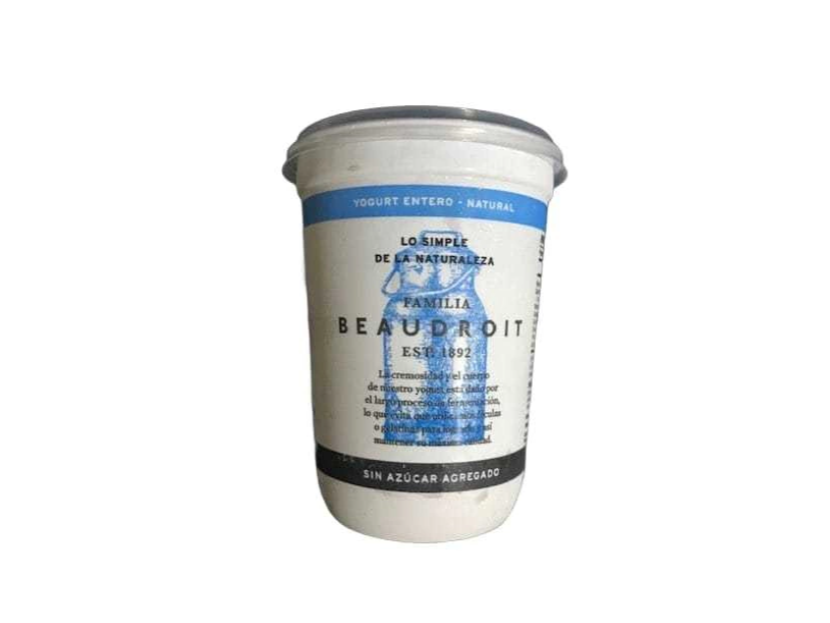 BEAUDROIT YOGUR ENTERO NATURAL SIN AZUCAR FAMILIAR  400G