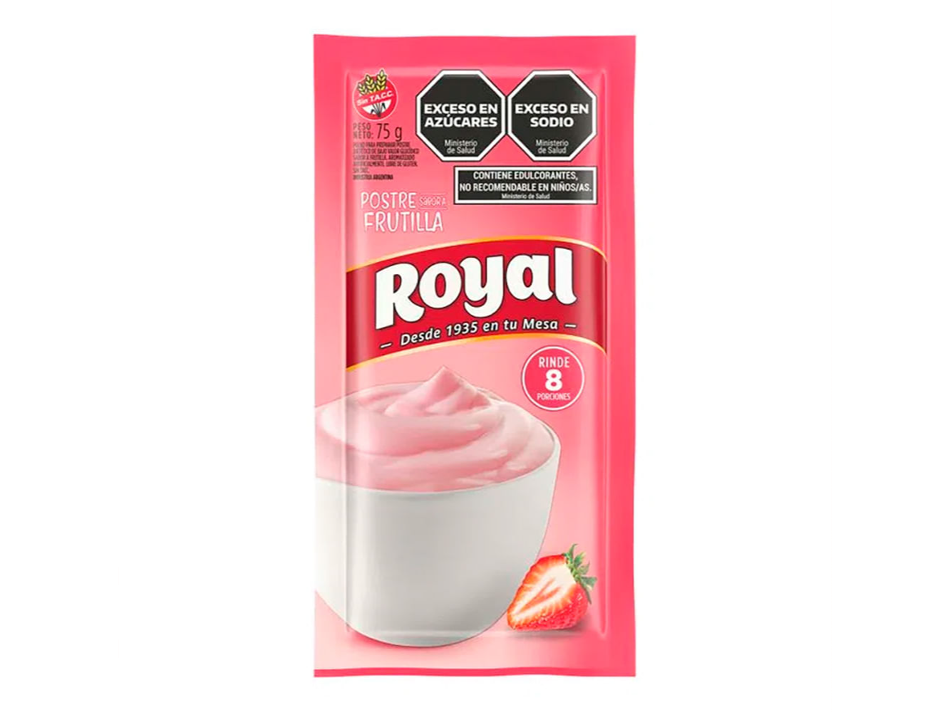 POSTRE ROYAL FRUTILLA X 75G