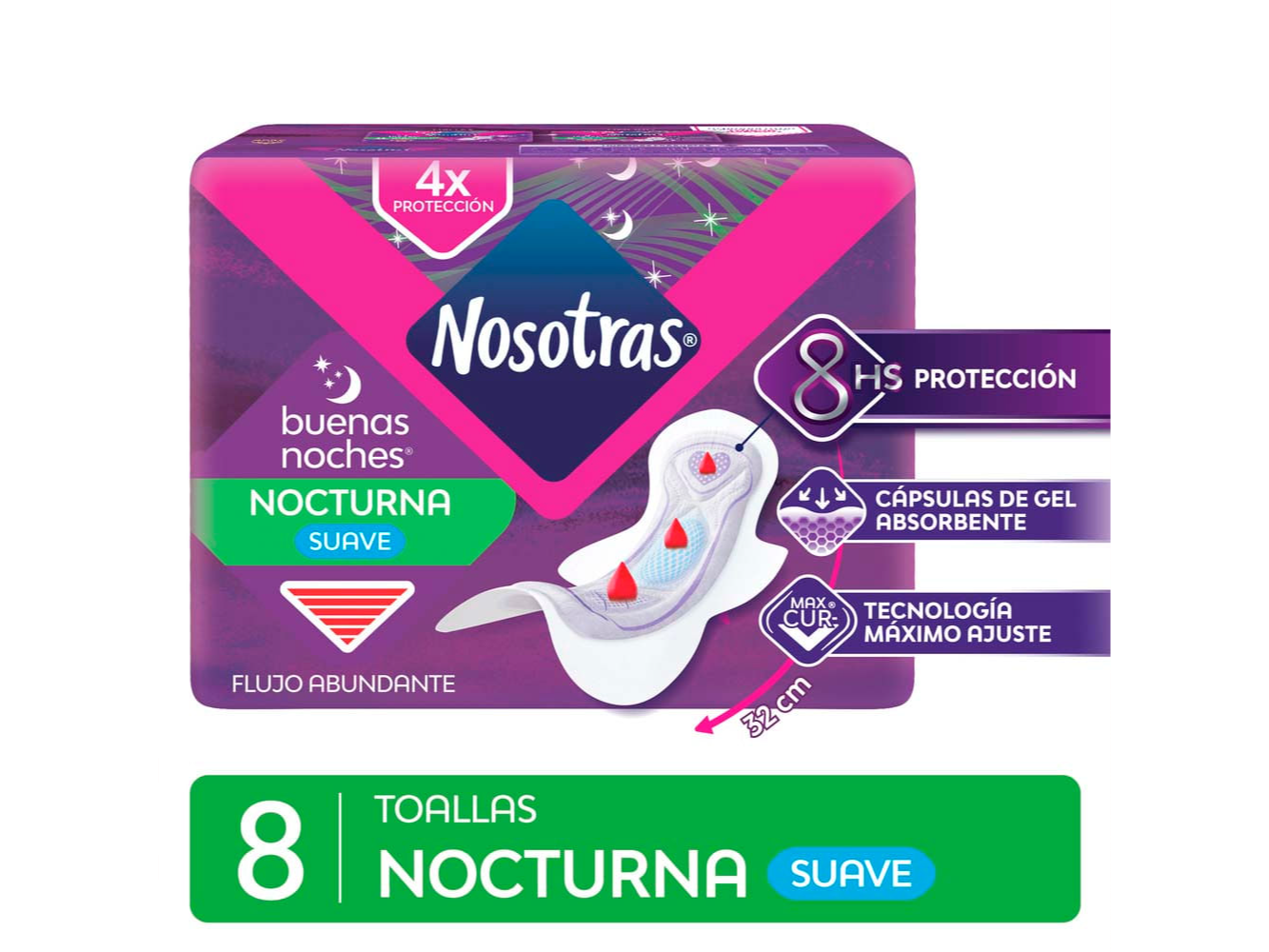 TOALLAS NOSOTRAS BS NOCHES TELA X8