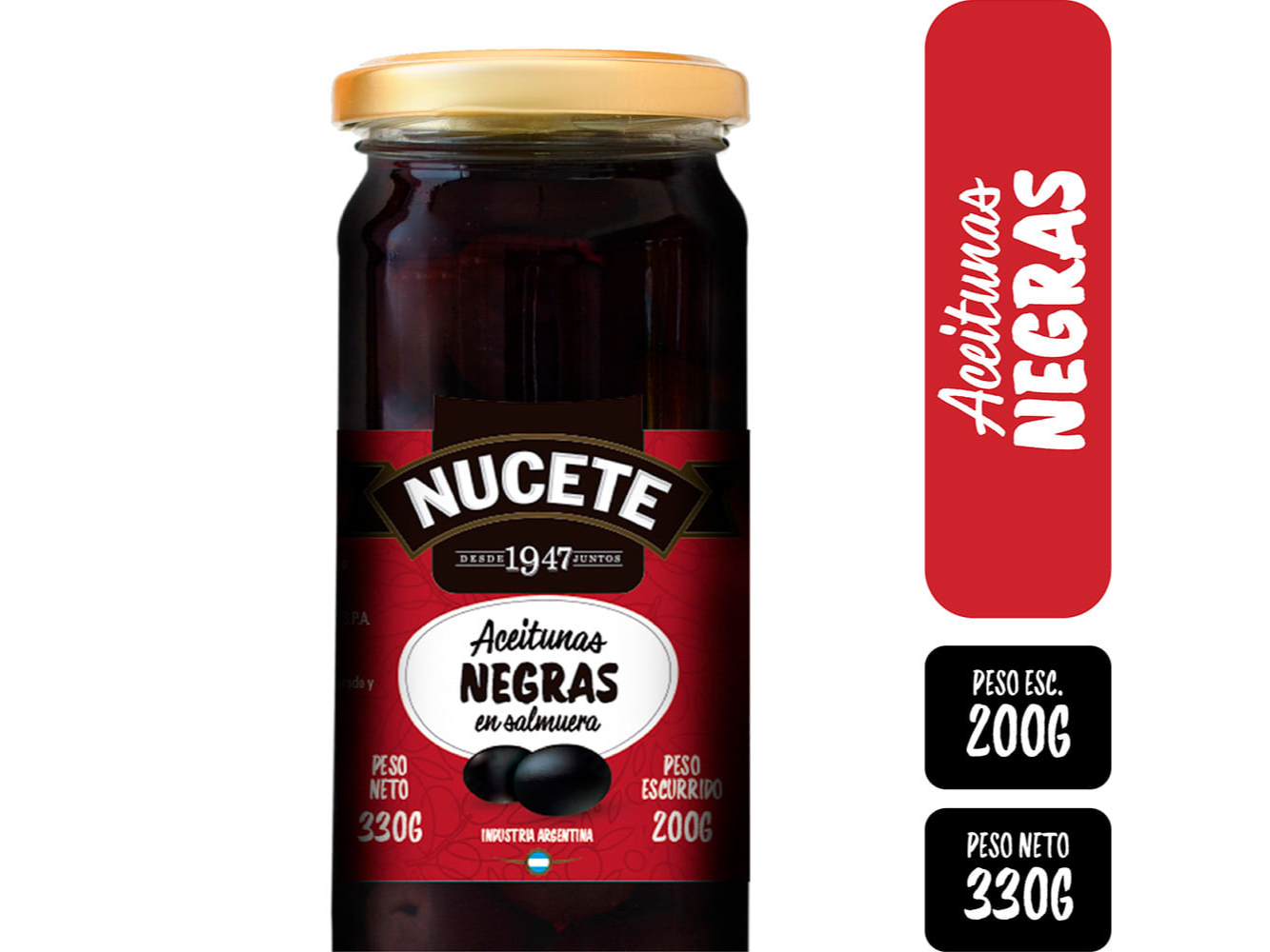 ACEITUNAS NUCETE NEGRAS FRASCO 330