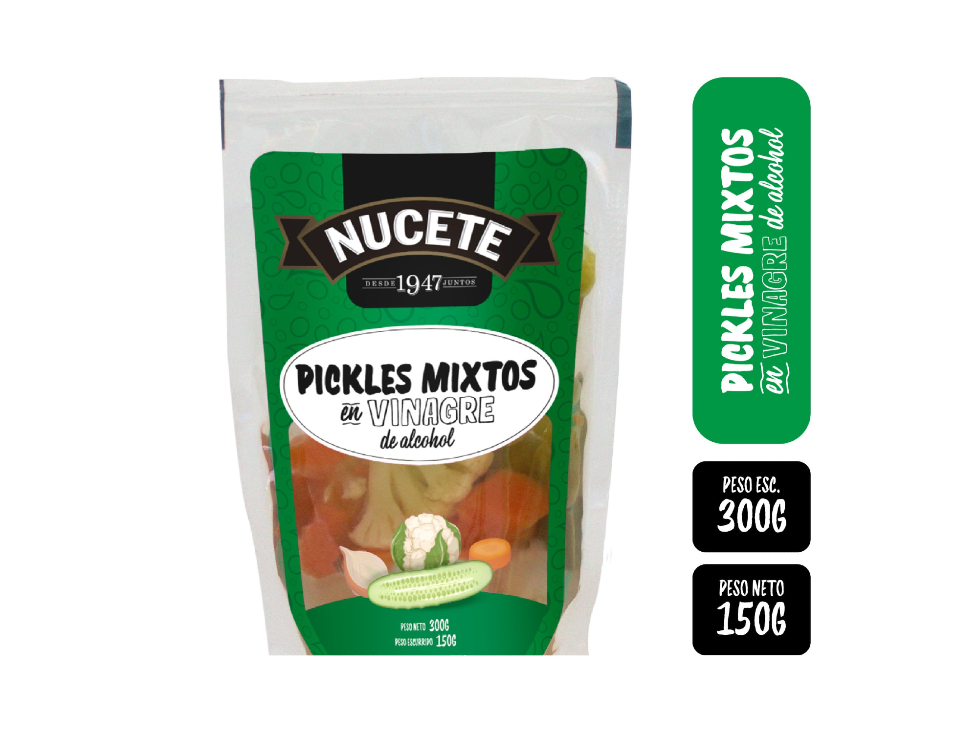 PICKLES EN VINAGRE NUCETE 300 GR