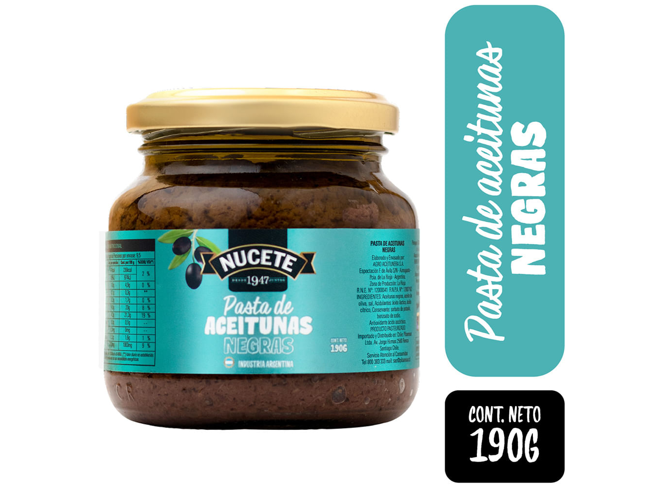 PASTA DE ACEITUNA NEGRAS 190 GR
