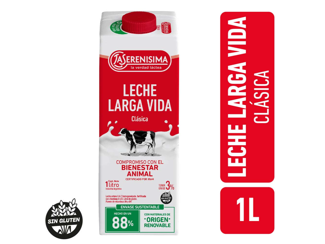 SERENISIMA LECHE LARGA VIDA 3% TETRA 1LT