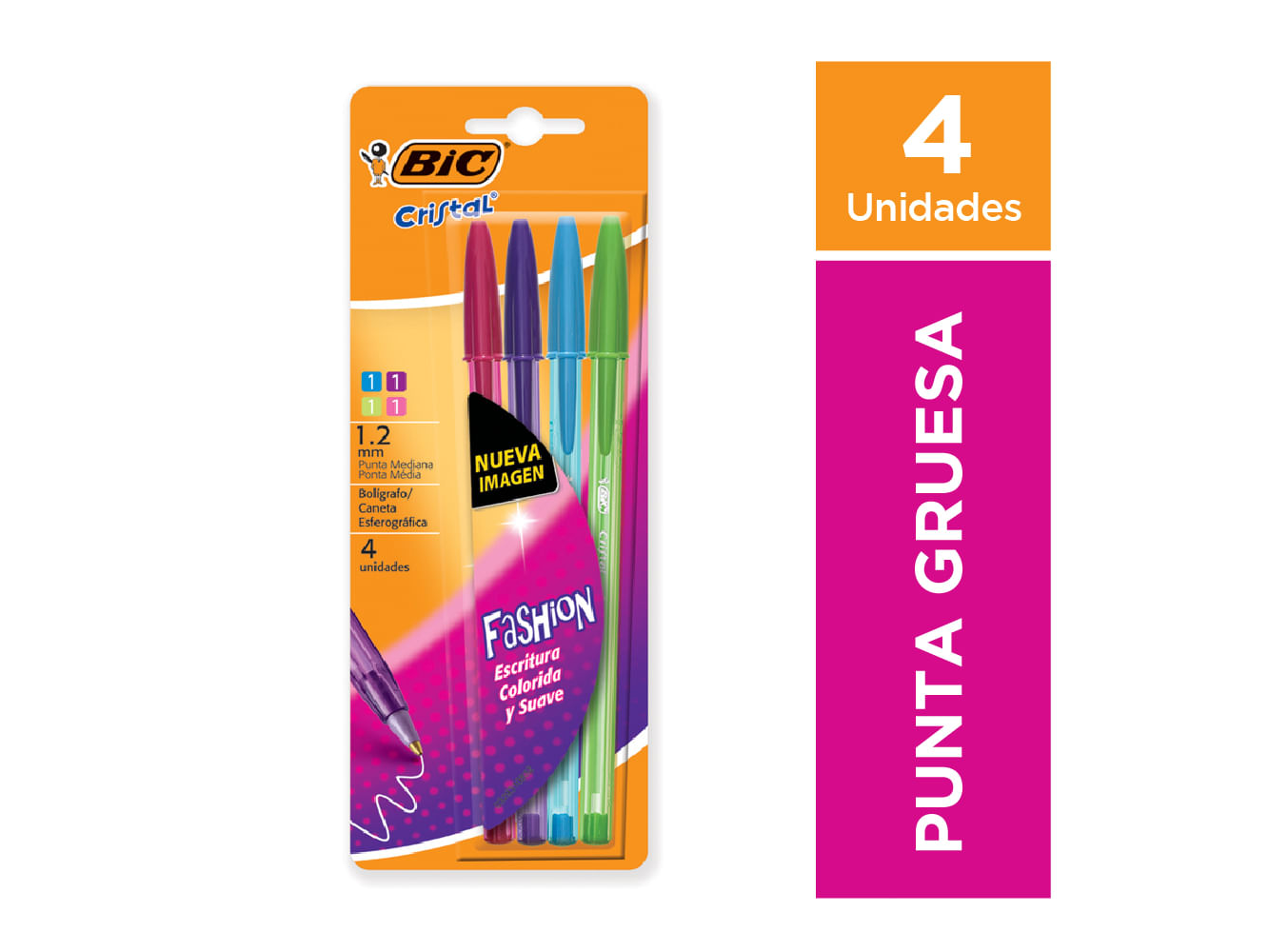 BOLIGRAFO BIC CRISTAL FASHION X4UN