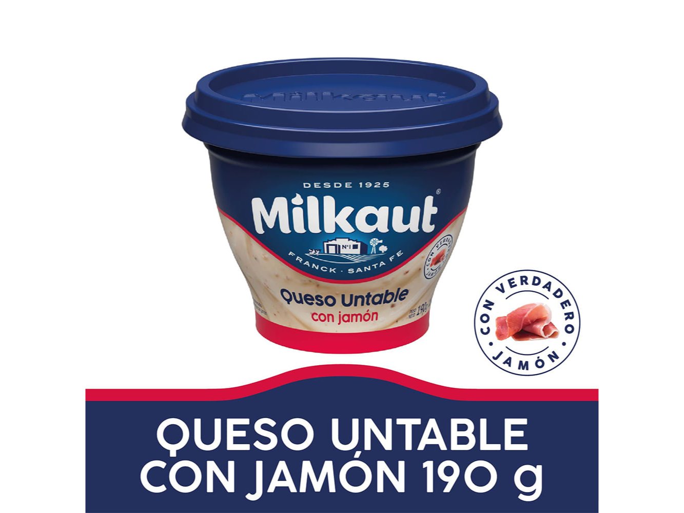 QUESO UNTABLE MILKAUT JAMON 190 GR