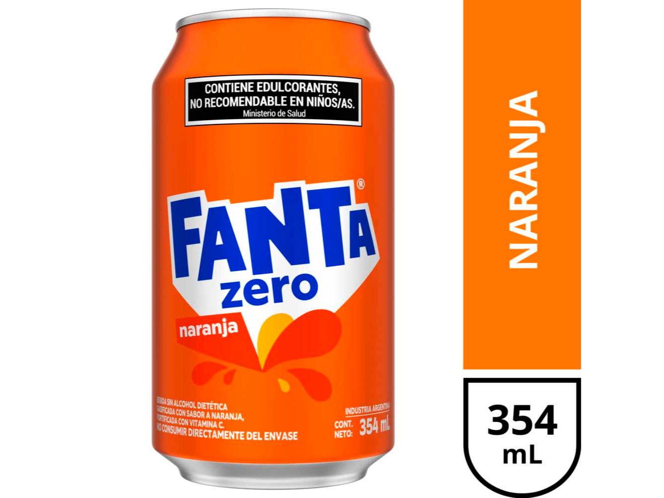 FANTA NARANJA ZERO LATA 354 CC