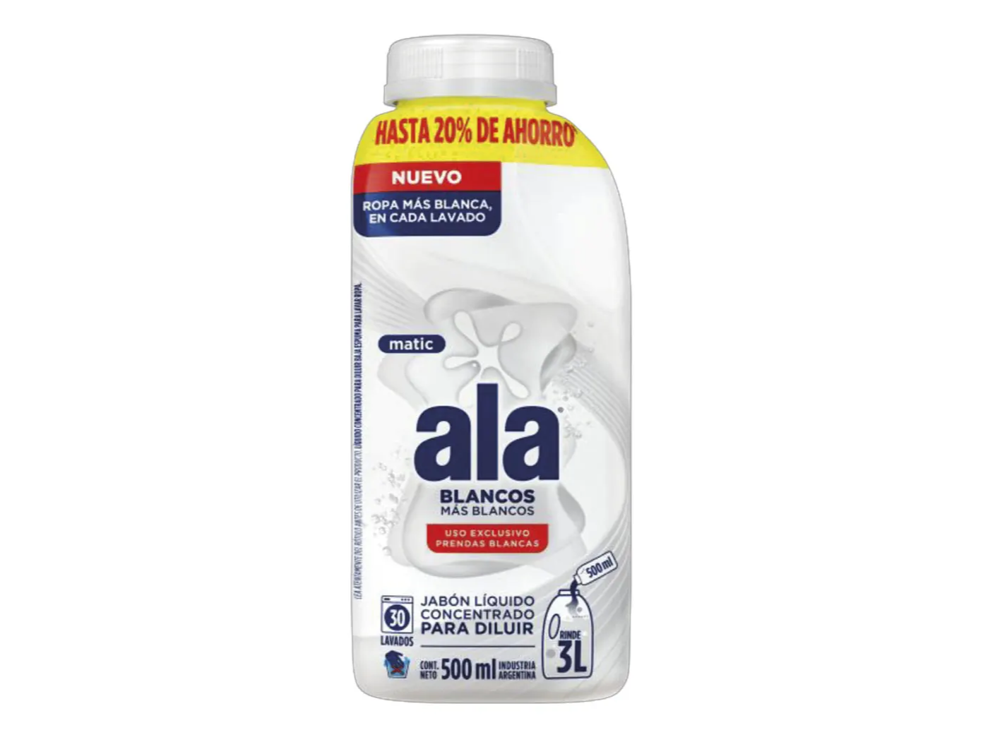 JABON ALA CONCENTRADO 30L 500ML BLANCOS