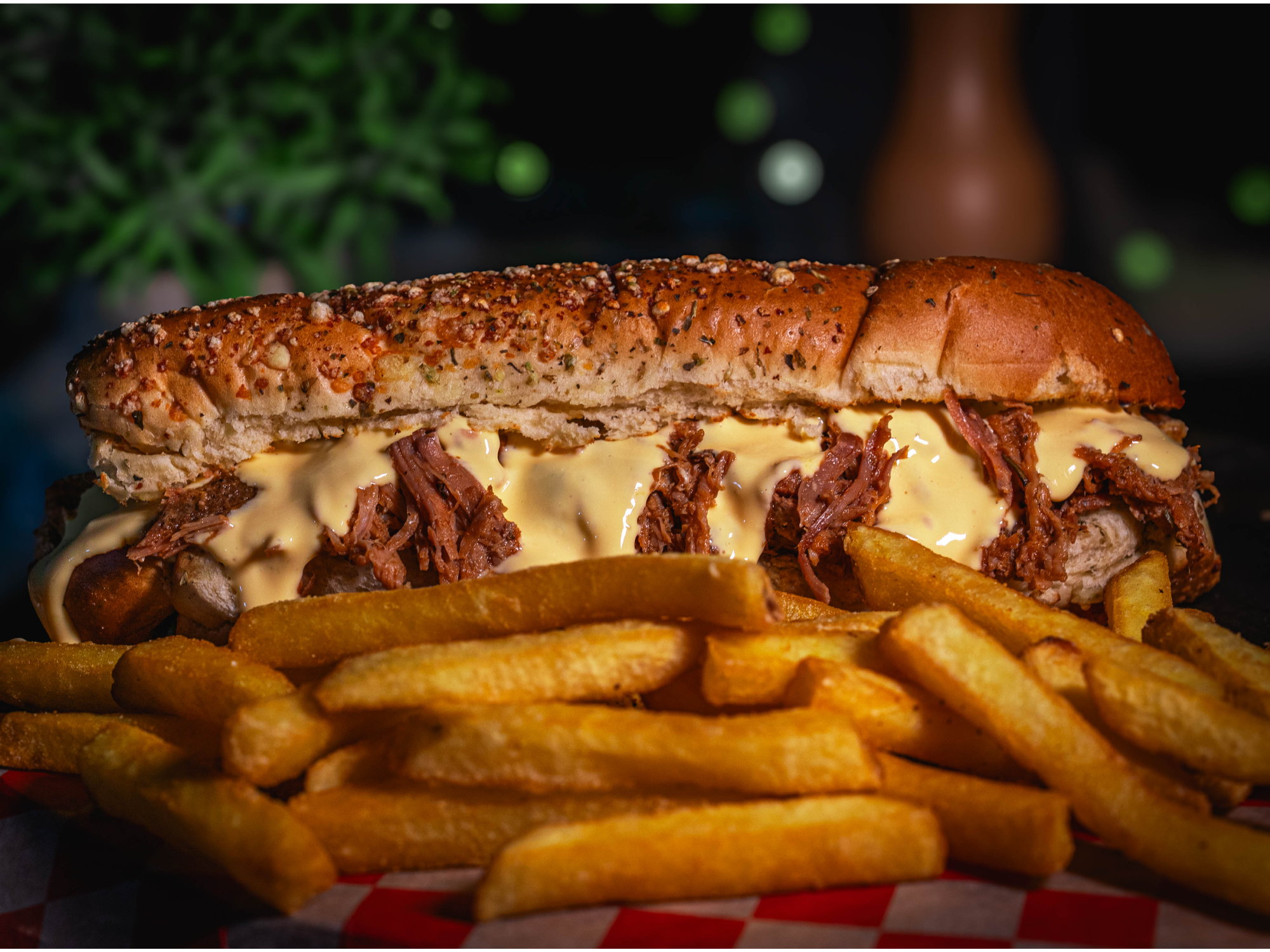 Sándwich De Pulled Pork Philly XL Con Papas