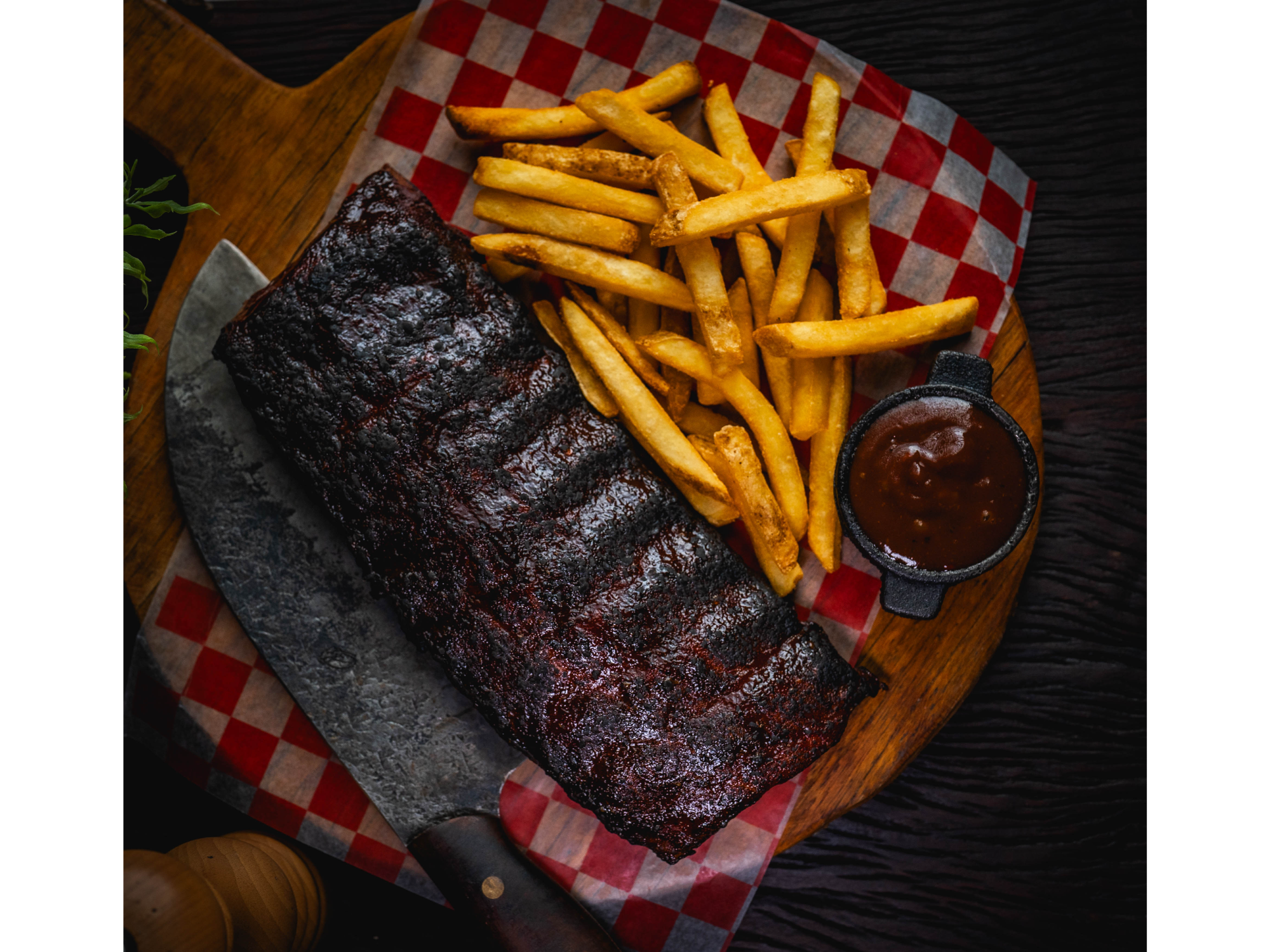 Ribs Ahumadas Large Con BBQ Y Papas