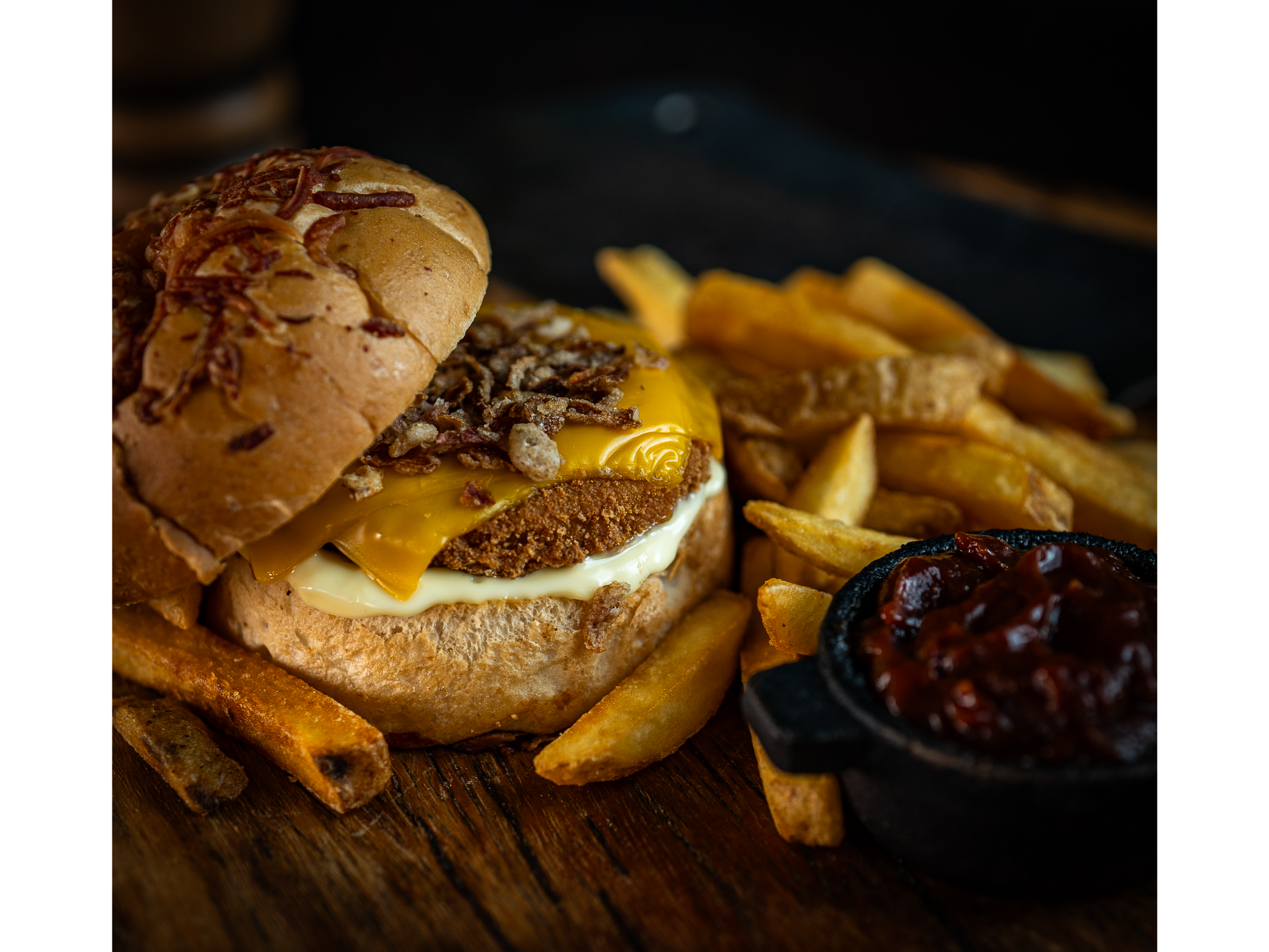 Hamburguesa De Pollo Con Papas