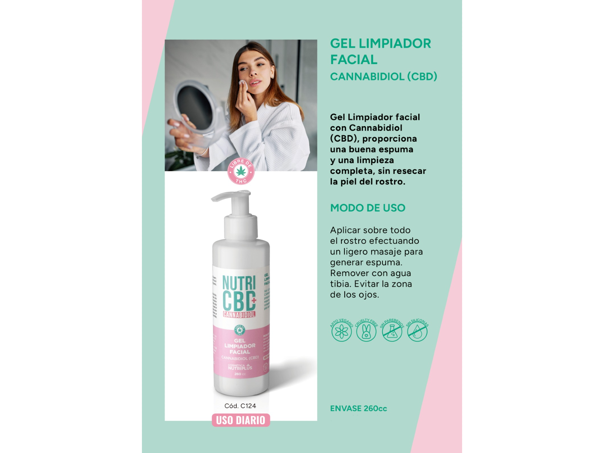 Gel limpiaza facial canabidol