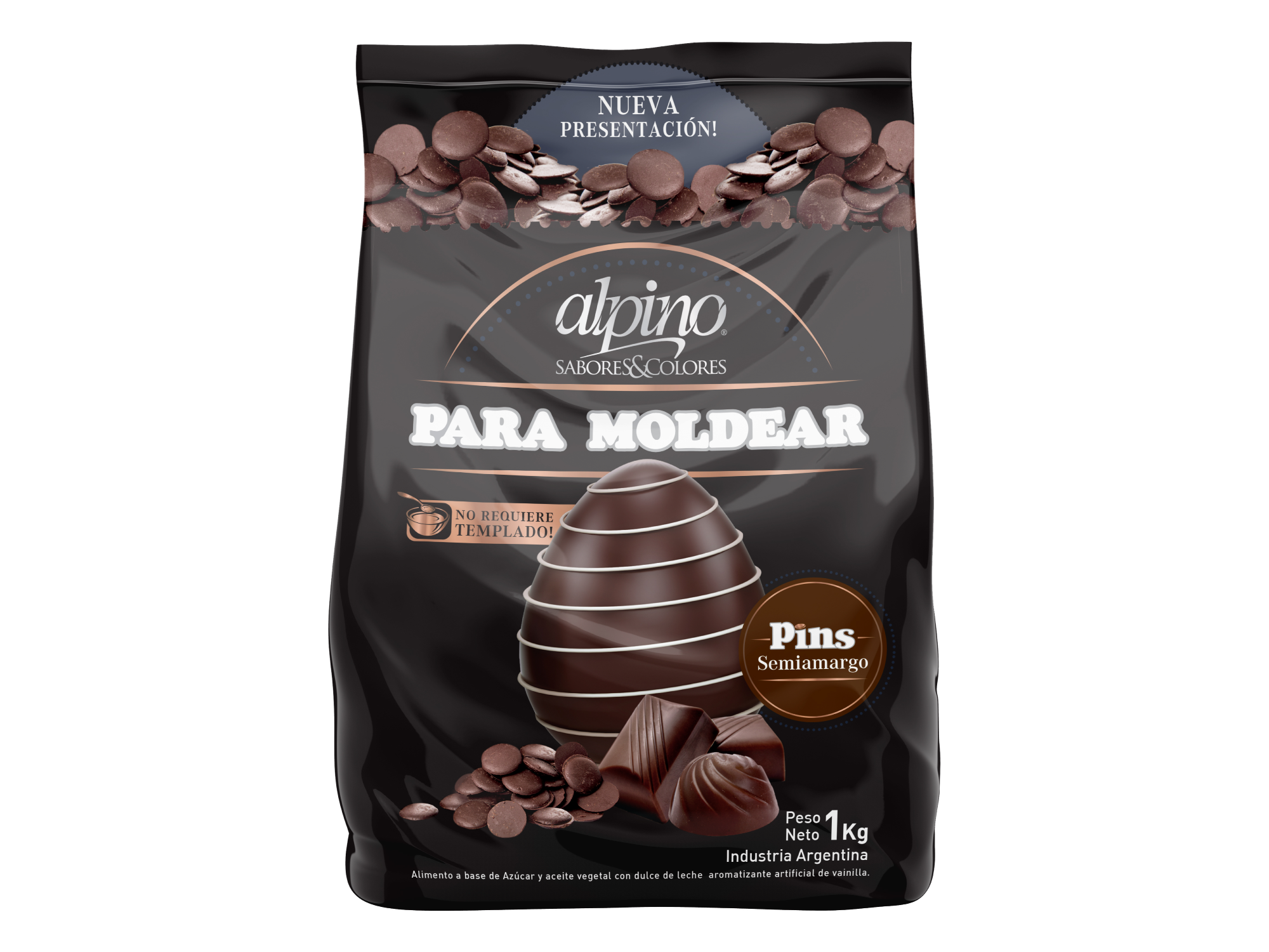 CHOCOLATE ALPINO PINS X 1 KG.