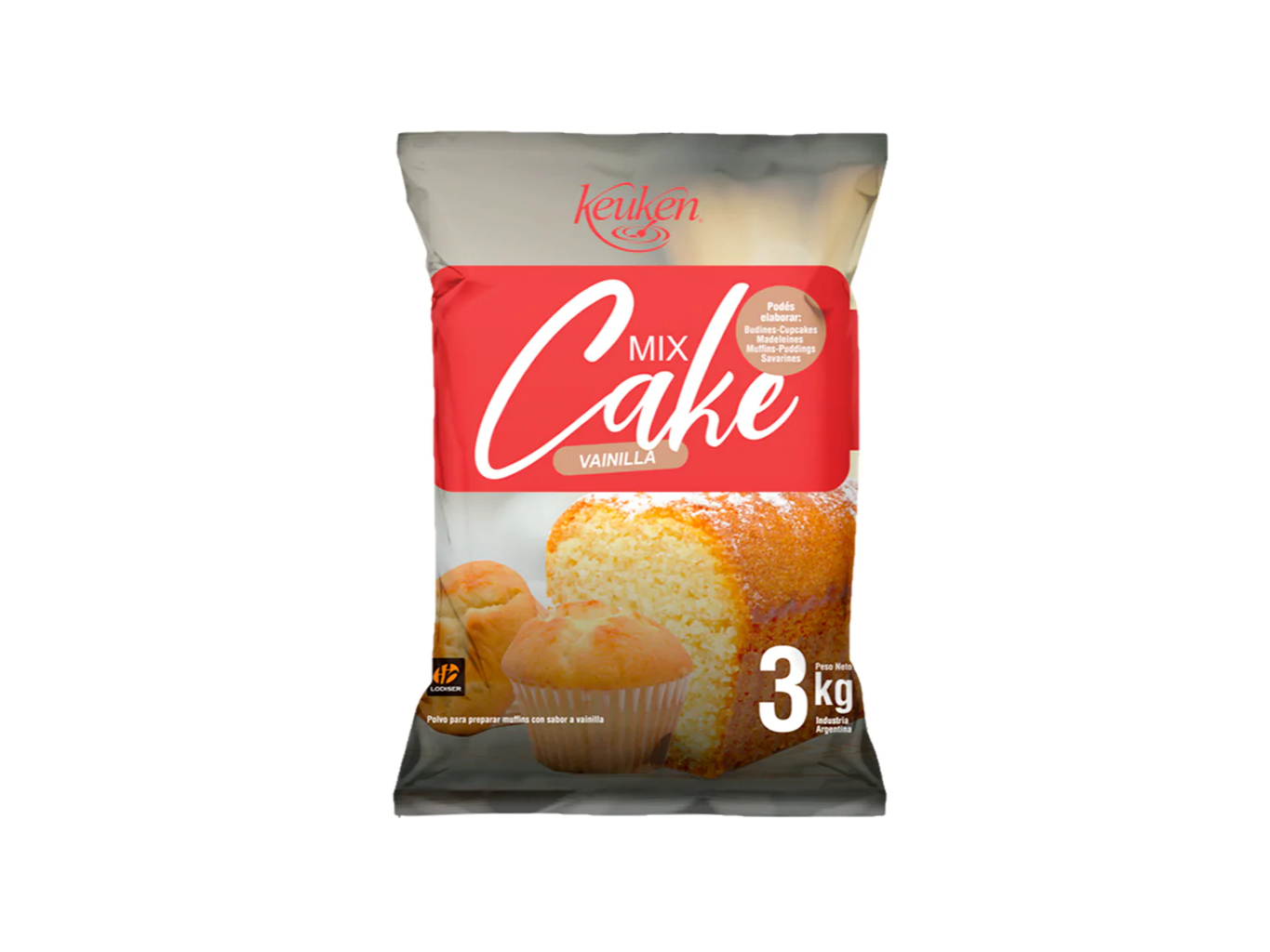 PREMEZCLA MIX CAKE VAINILLA KEUKEN X 3 KG.