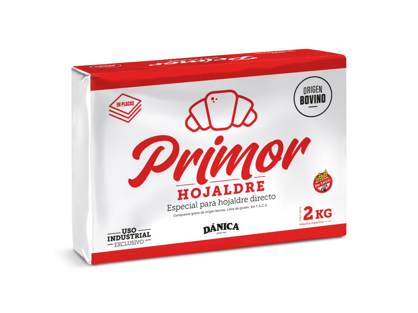 MARGARINA PRIMOR HOJALDRE BOVINA PLACA X 2 KG.