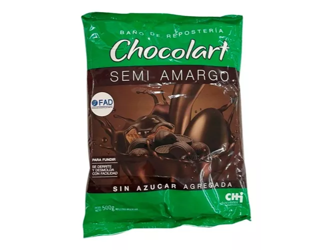 CHOCOLART SEMIAMARGO SIN AZUCAR X 500 GRS.