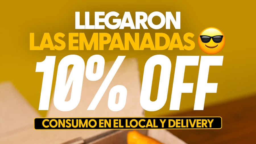 10 % OFF EMPANADAS 😎