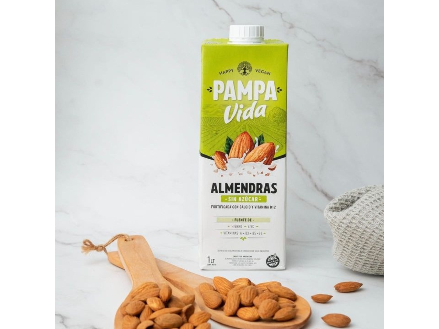 LECHE DE ALMENDRAS SIN AZUCAR SIN TACC X1L- PAMPA VIDA