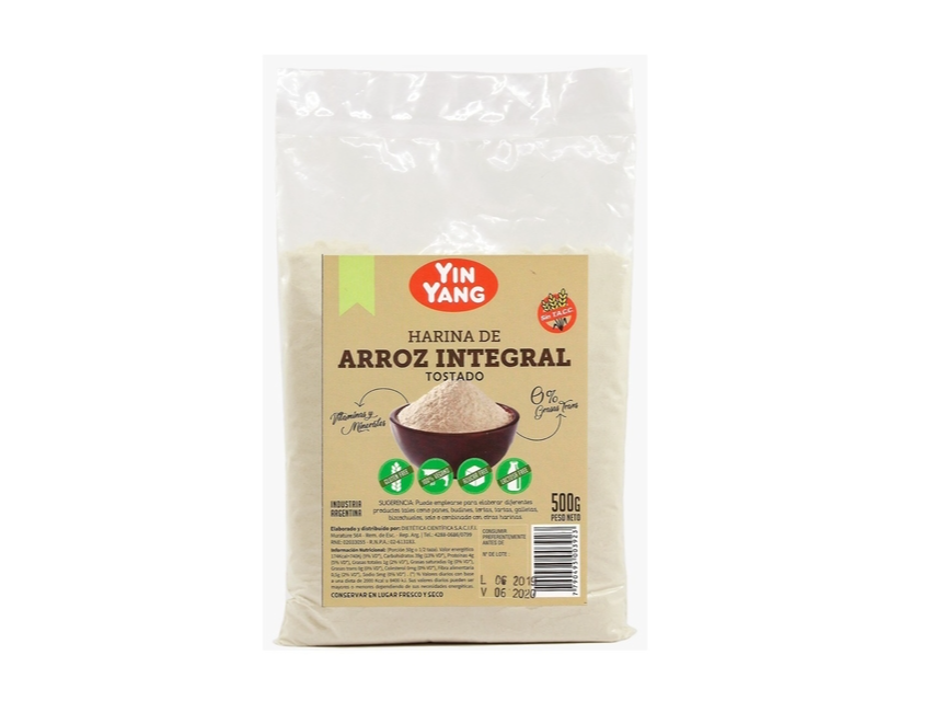 HARINA DE ARROZ INTEGRAL TOSTADO SIN TACC X500GR- YIN YANG