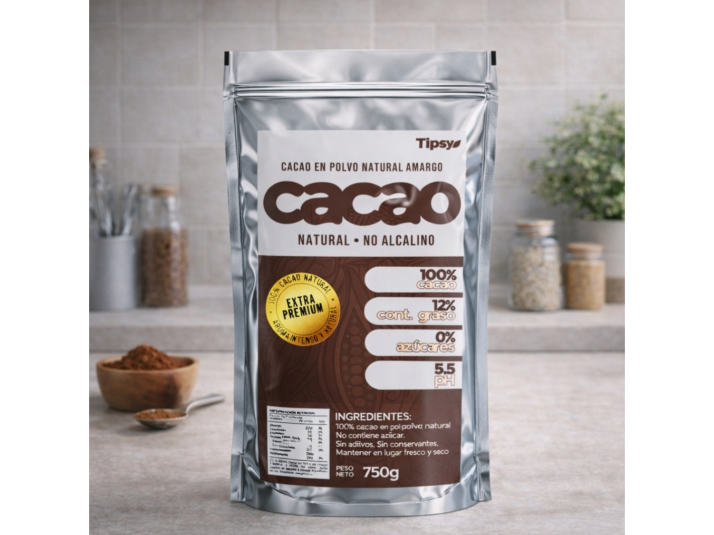 CACAO AMARGO 100% PURO NATURAL- NO ALCALINO X50GR