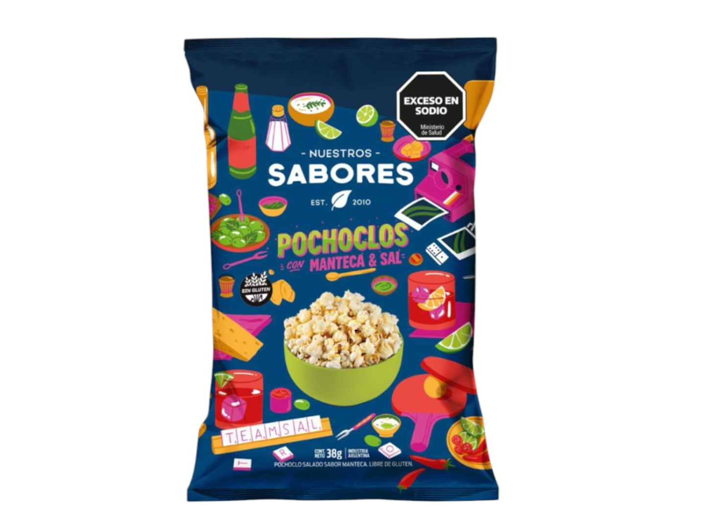 POCHOCLOS CON MANTECA Y SAL SIN TACC X95GR- NUESTROS SABORES