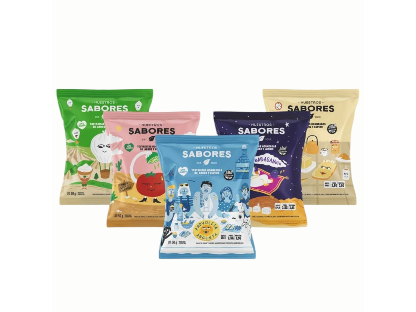 TOSTADITAS HORNEADAS DE ARROZ Y LUPINO SIN TACC X50GR- NUESTROS SABORES