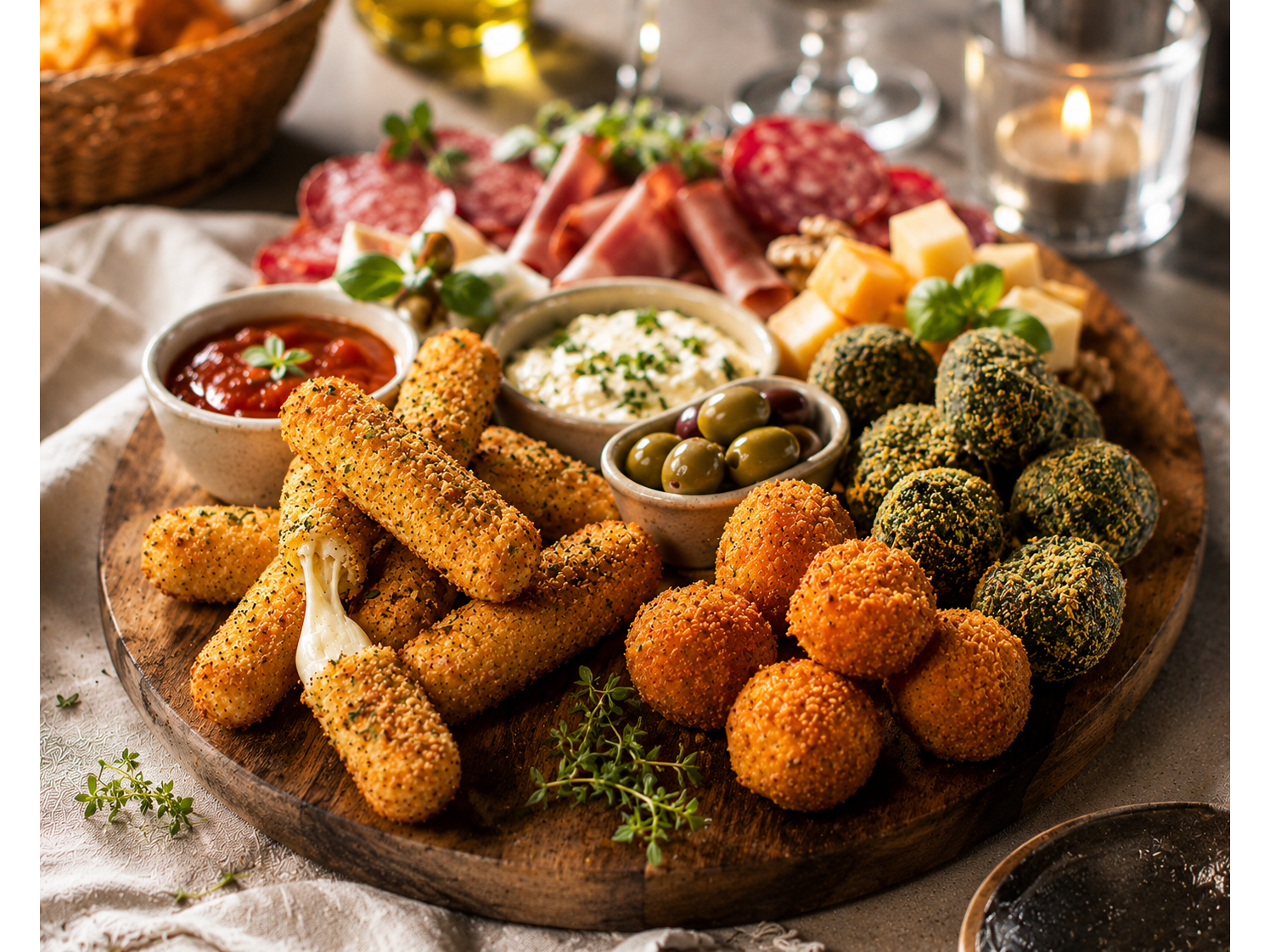 Barritsa de muzzarella con finas hierbas