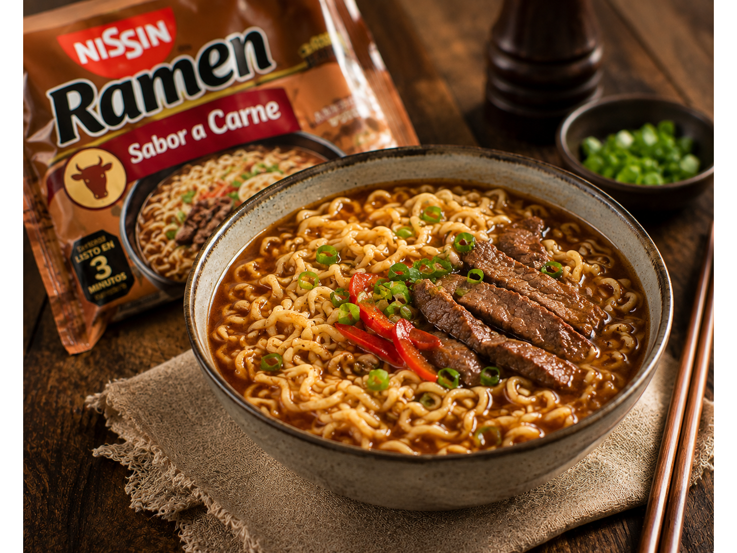 Nissin Ramen de carne
