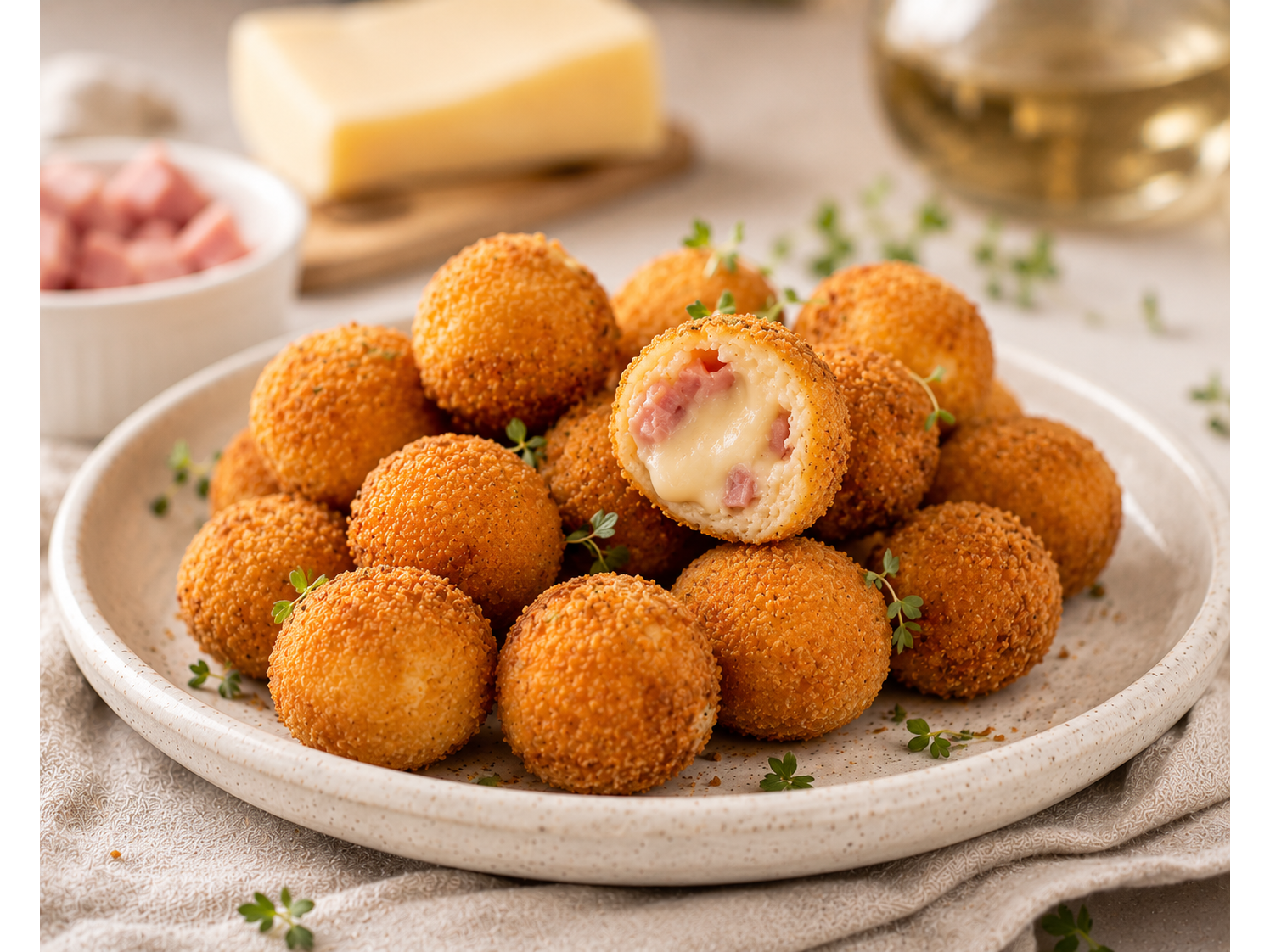 Mini croquetas de jamón y queso