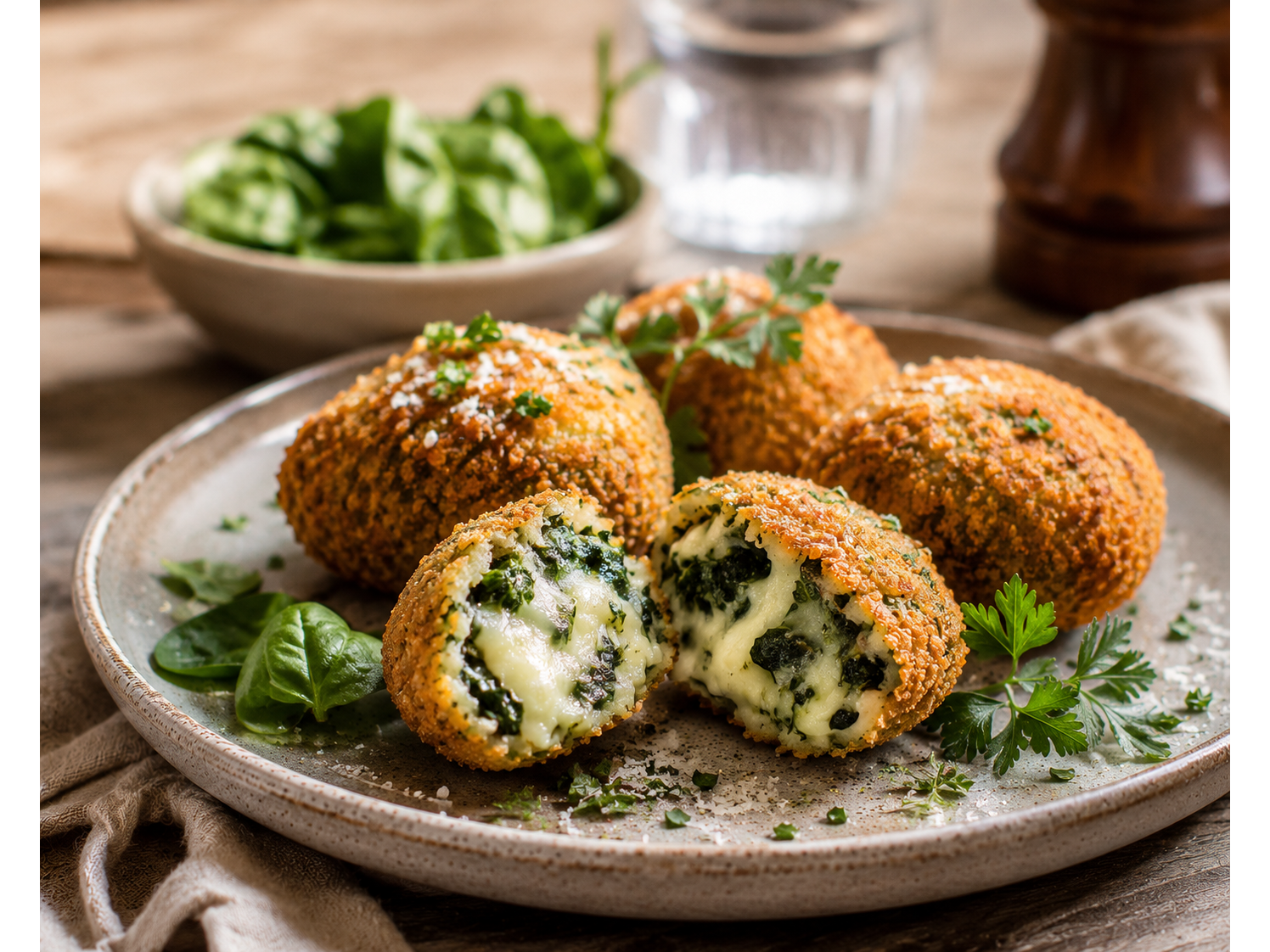 Mini croquetas de espinaca y queso