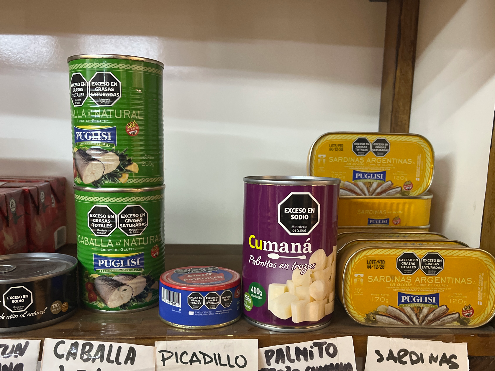 Enlatados Legumbres: choclo, arveja, garbanzo, lentejas y duraznos