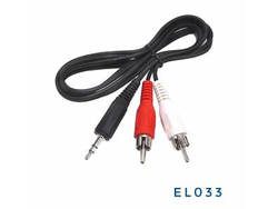 2-EL033 CABLE DE AUDIO 2 RCA A PLUG 3.5 mm 1.5 MTS