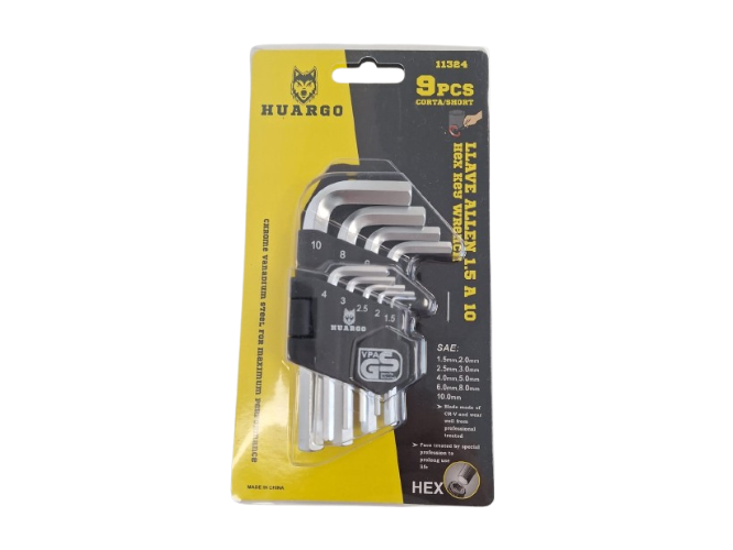 LLAVE ALLEN 1.5 A 10 - 9 PIEZAS