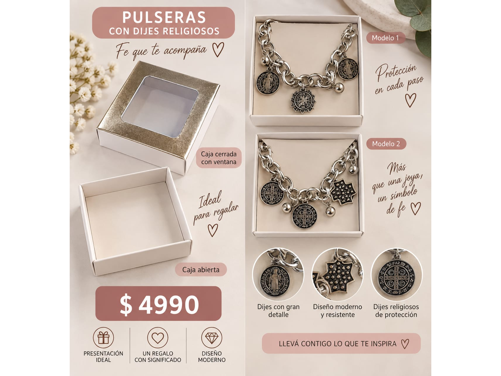 PULSERA CON DIJES RELIGIOSOS