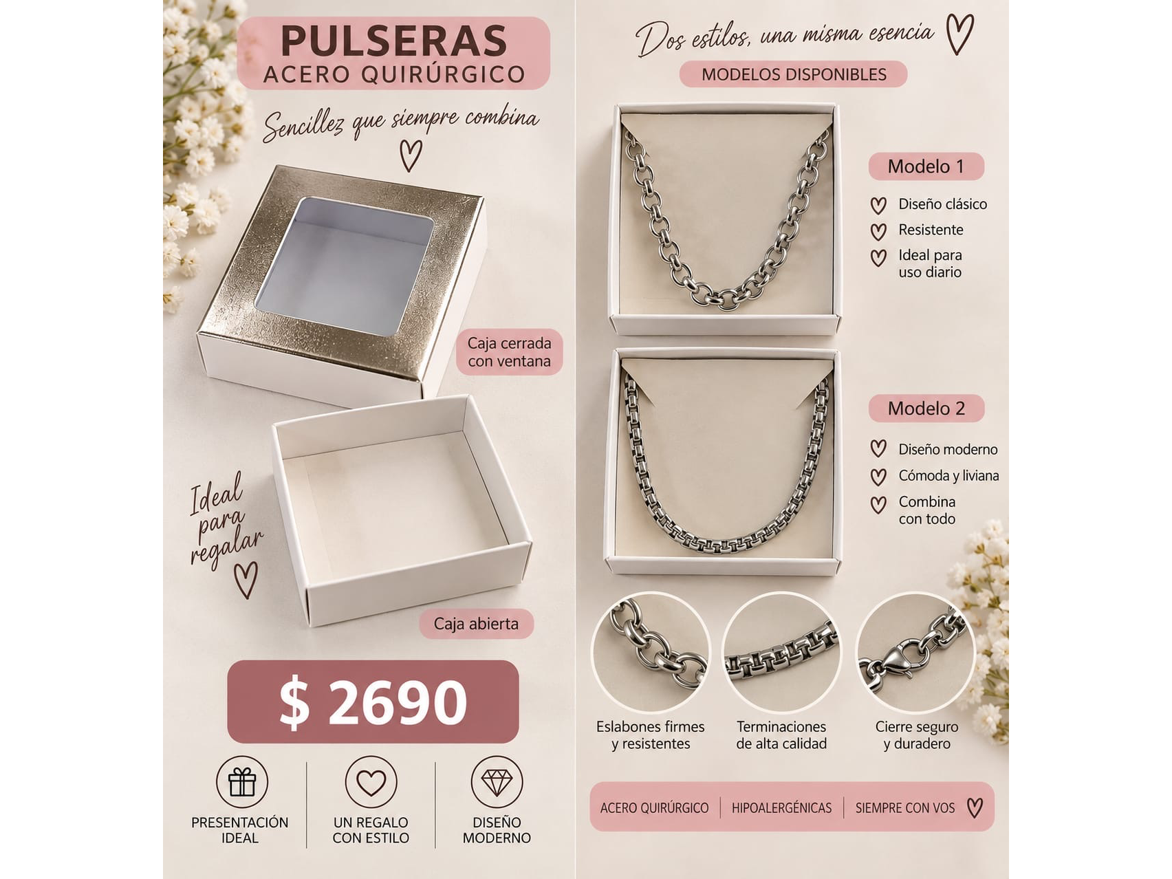 PULSERA CLÁSICA ACERO